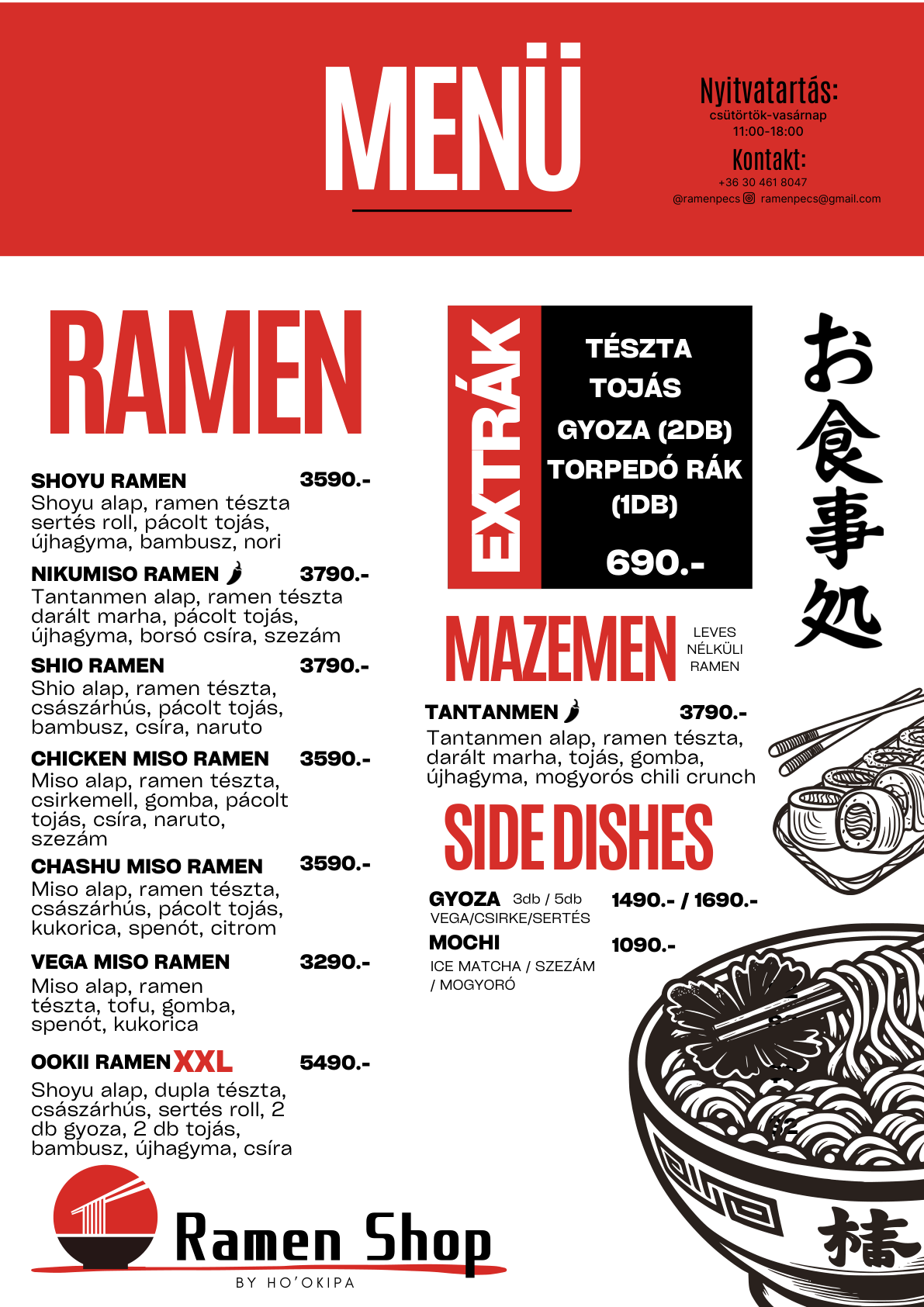 Ramen menü magyar 1. oldal